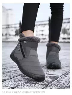 Mulheres Botas Watarproof Ankle Boots Para As Mulheres Sapatos de Inverno Manter Botas de Neve Quente Feminino Zipper Botines Botas Inverno Mujer - loja online