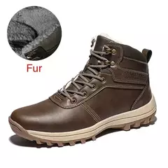 DEKABR-Botas de neve de pele de couro genuíno masculinas, sapato impermeável d na internet
