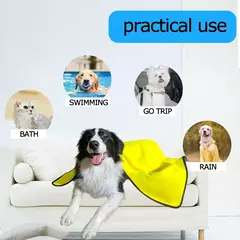 Toalha absorvente de água e secagem rápida para cães e gatos, feita de material veludo coral, grosso e macio