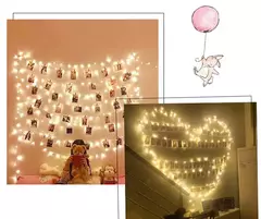 Imagem do Bateria USB operado LED String Lights, Photo Clip, Fairy Lights, ao ar livre, árvore de Natal, decoração da guirlanda, decoração do casamento, 2m, 5m, 10m