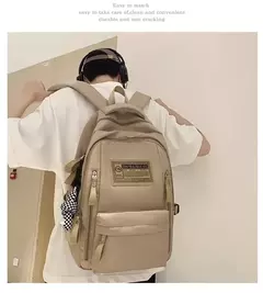 Mochila de pano Oxford de grande capacidade para meninos e meninas, mochila leve, bolsa de estudante retrô, europeia e americana, escola secundária