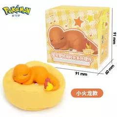 Genuíno conjunto pokemon modelo anime lazer tempo série figura slowpoke charmander gonbe rowlet interior do carro brinquedos de posição de dormir na internet
