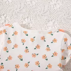 Vestido de alça de flor para bebê, Decoração de flores, colarinho dobrável, doce vestido de princesa, verão, novo - Wolf Magazine