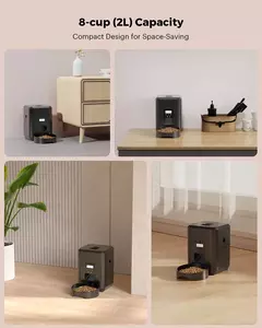 2l alimentador automático para animais de estimação dispensador de comida inteligente para gato e cão alimentação quantitativa regular com registro tigela de alimentação pet supplie - Wolf Magazine