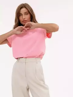 Bornladies-Camiseta solta de manga curta feminina, tops sólidos básicos, camisas de assentamento elegantes, 100% algodão, 230g/?, verão - Wolf Magazine