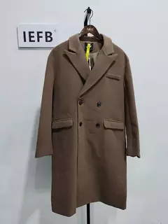 Iefb masculino outono inverno meados de comprimento casaco de lã nova maré coreana preto engrossado casaco de manga comprida duplo breasted jaquetas - Wolf Magazine