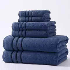 Imagem do Algodão Bathroom Towels Set, Super Absorvente, 2 Hand Towels, 2 Face Towel, Hotel White Towel, 34x34, 35x75, 70x140, 6 Pcs