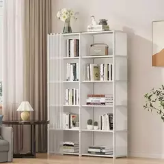 Dustproof High Capacity Partition Wardrobe, Open Bookshelf, Montagem simples Armário de armazenamento, Mobília do quarto, 6 camadas, 5 camadas - comprar online