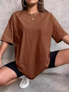 Camiseta de algodão de manga curta feminina, macia, respirável, roupa confortável, básica, que combina, solta, feminina, fitness, monocromática - comprar online