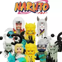 Naruto Sasuke Sakura Kakashi Obito Jiraiya Tsunade Anime Mini Homem Blocos Figura
