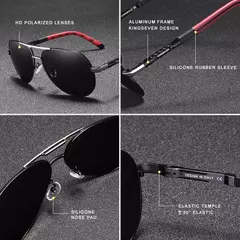 KINGSEVEN-Alumínio Retro Óculos Funcionais para Mulheres e Homens, Fashing Óculos, Pilot Eyewear, Acessório de Luxo, Alta Qualidade, Novo - loja online