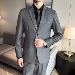 Terno de casamento casual de negócios masculino, conjunto de 3 peças, colete e calças masculinas bonitas de banquete, alta qualidade, nova moda, R$ 2020