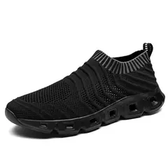 Venda quente harajuku men macio sapatos casuais respirável à moda esporte tênis masculino ao ar livre apartamentos andando meias sapatos plus size 39-48
