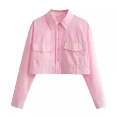 TRAF-camisas popeline soltas para mulheres, manga comprida, blusas femininas com botões, tops chiques, vintage e na moda - comprar online