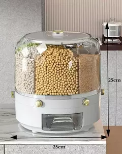 Cozinha Caixa De Armazenamento Com 360 Graus De Rotação, Distribuidor De Arroz, Selado, Cereal Seco, Balde De Grão, À Prova De Umidade, Recipiente De Alimento - Wolf Magazine