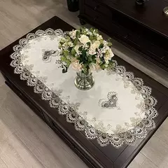Toalha De Mesa Oval Bordada Europeia, Capa De Mesa De Renda, Toalha De Mesa De Chá, Gabinete De TV, Tampas Modernas para Decoração De Casa