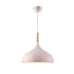 Imagem do Nordic colorido lustre de madeira pingente luz quarto sala estar lâmpada led única cabeça alumínio crianças quarto luminária