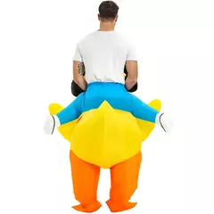 Imagem do Adulto galo inflável traje engraçado unicórnio elk animais terno inflável halloween carnaval meio corpo explodir terno para cosplay
