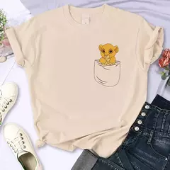 T-shirt do Rei Leão Disney para mulheres, top Kawaii engraçado, camiseta Harajuku, roupas femininas, Hakuna Matata, anos 90 - loja online