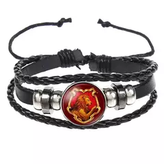 Harri potter pulseiras de couro com contas brinquedos hogwarts slytherin grifinória distintivo pomo mortos da morte 93/4 pulseira presentes brinquedos na internet