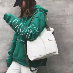 Imagem do Bolsa de lona monocromática de grande capacidade para estudantes, feminina Shopper Bag, Totes transversais, bolsa de ombro casual, moda, 2024