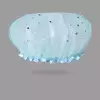 Double-Layer Shower Cap para senhoras, PVC, impermeável, à prova de óleo, banheiro, cozinha, agregado familiar, banhando-se
