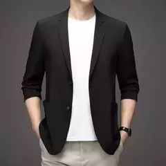 Jaqueta leve masculina, blazer fino, anti-rugas, fino, lapela sólida, casual, respirável, moda verão - comprar online