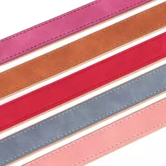 Coleira de cachorro acolchoada macia conjunto de coleira de couro pu para cães de estimação colar com corda de chumbo para caminhada ajustável para cães pequenos e médios pug - comprar online