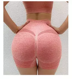 Shorts de ioga para mulheres, treino elástico, cintura alta, controle de barriga, calças Ruched Booty, calças justas de compressão sem costura
