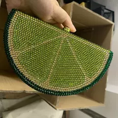 Carteira de strass melancia para mulheres, gema de casamento, bolsa de embreagem para festa de pedra, bolsa de cristal pequena, designer