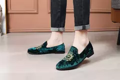 Sapatos de couro de camurça para homens, sapatos de casamento, sapatos baixos Oxford, mocassins bordados, tamanho grande, alta qualidade, designer, luxo, festa - loja online