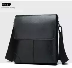 Bolsa crossbody impermeável para homens, cor sólida, grande capacidade, pasta portátil, armazenamento de couro PU, sacos de ombro, meninos