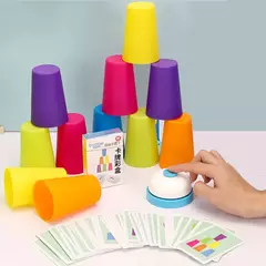 Brinquedos Montessori Infantil, Stack Cup, Battle Table com Cartas, Iluminação Intelectual Educacional, Cognição das Cores, Treino Lógico na internet