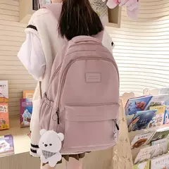 Mochila de faculdade impermeável de alta capacidade para meninas, bolsa de livro de viagem fofa, bolsa para laptop feminina, senhora, moda, nova na internet