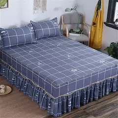 Conjunto de lençóis antiderrapantes macios, colcha de flores, lençol para rei e rainha, capa de cama doméstica, 1.5m 1.8m e 2m, 3PCs por conjunto