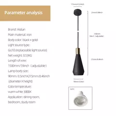 Aisilan-Lâmpada pingente LED, lustre moderno, abajur de metal preto, luz suspensa, cozinha, mesa de quarto, sala de jantar, casa