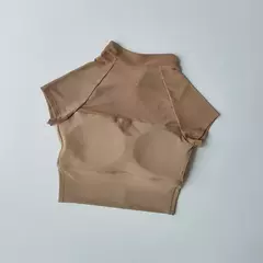 Roupa íntima esportiva feminina de secagem rápida de manga curta, malha estilo chinês, top fitness, camiseta corrida, roupa ioga sexy, fixa, 2022