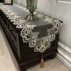 Toalha De Mesa De Renda De Flor Antiderrapante, Tampa De Mesa, Retângulo, Cozinha, Jantar, Café, Festa, Mesa, Decoração Do Armário - comprar online