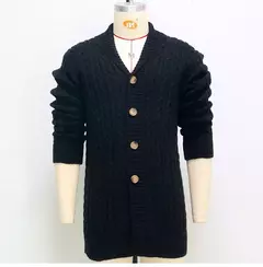 Jaqueta de cardigã de tricô slim fit masculina, casaco masculino, manga comprida, estilo britânico, roupas de botões, primavera, outono, 2024 na internet