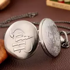 Imagem do Colar relógio de bolso harry mágico menino potter hp hogwarts retro flip relógio de quartzo corrente pendurada da criança acessórios de roupas