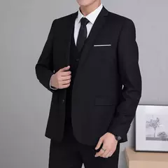 Casaco de terno formal masculino, um botão, preto, azul, vermelho, slim fit, blazer de moda, jaqueta casual, roupas masculinas - loja online