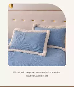 Colcha de casal luxuosa cama de verão 150 nova cor sólida reversível colcha e fronha leite velo coreano capa de cama algodão - loja online