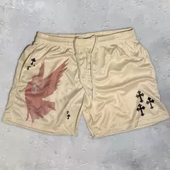 Calções de Ginásio Y2K para Homens e Mulheres, Angel Cross Impressão 3D, Casual Sports, Malha, Secagem Rápida, Respirável, Basquetebol, Verão, Unissex - loja online