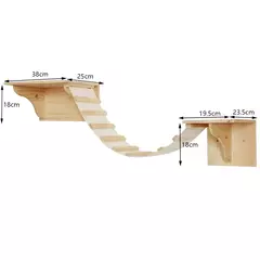 Imagem do Prateleiras de escalada para gatos montadas na parede Casa para gatos Ponte para