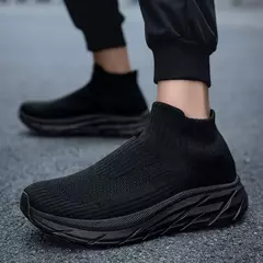 Tênis de malha respirável para homens e mulheres, meias casuais, tênis esportivo, botas de tornozelo, tênis slip-on, moda - loja online