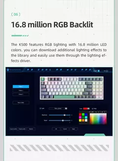 Machenike-K500 Teclado mecânico para jogos, Teclado com fio, Hot Swappable, 94 teclas, RGB Light, Mac, Windows