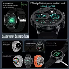 Relógio Inteligente de Chamada Bluetooth para Homens, Huawei AMOLED, Tela Grande HD, Frequência Cardíaca, NFC, IP68 Impermeável, GPS, Relógio Esportivo, Novo, 2022 na internet