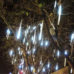 Imagem do LED Meteor Shower Rain Lights Fairy String Light Impermeável, queda de chuva, festa de Natal, decoração do pátio, 1pc, 50cm