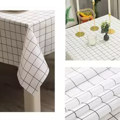 Plástico PVC Impermeável Oilproof Cozinha Mesa De Jantar Capa, Toalha De Mesa Retangular, Grade Impresso Mat, Capa Antifouling - Wolf Magazine