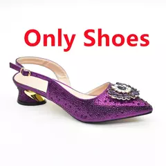 Conjunto de sapatos e bolsas italianos, sapatos de festa para senhoras, decorado com strass, bombas de noiva, designer, novo, 2021